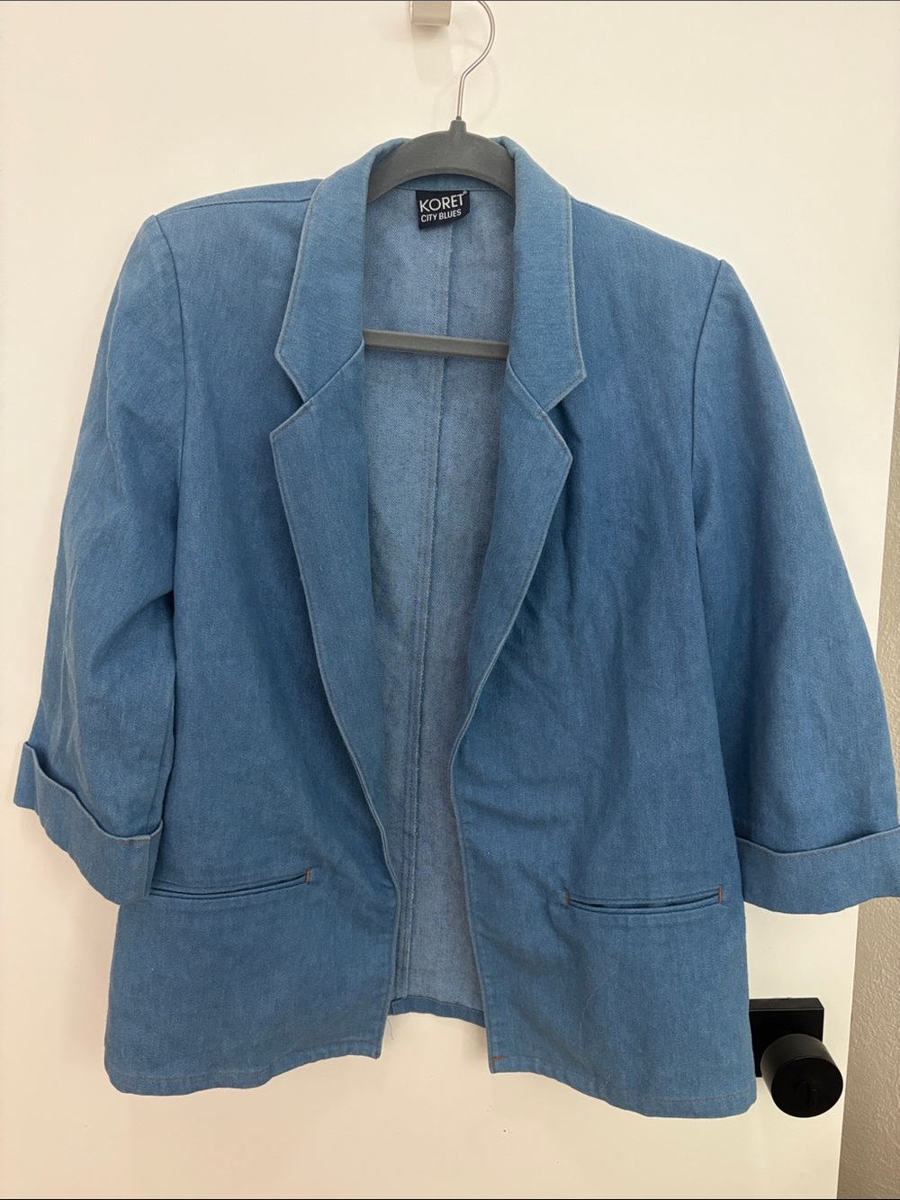 Koret Light Blue Women's Denim Blazer Jacket